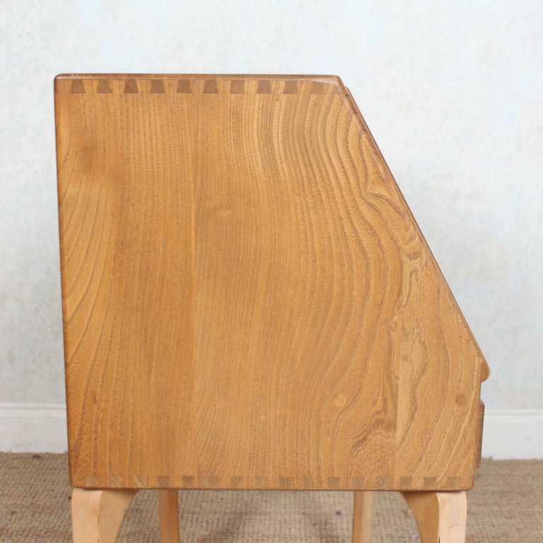 Ercol Bureau Writing Desk Model 518 Elm Beech Vintage Mcm For Sale at