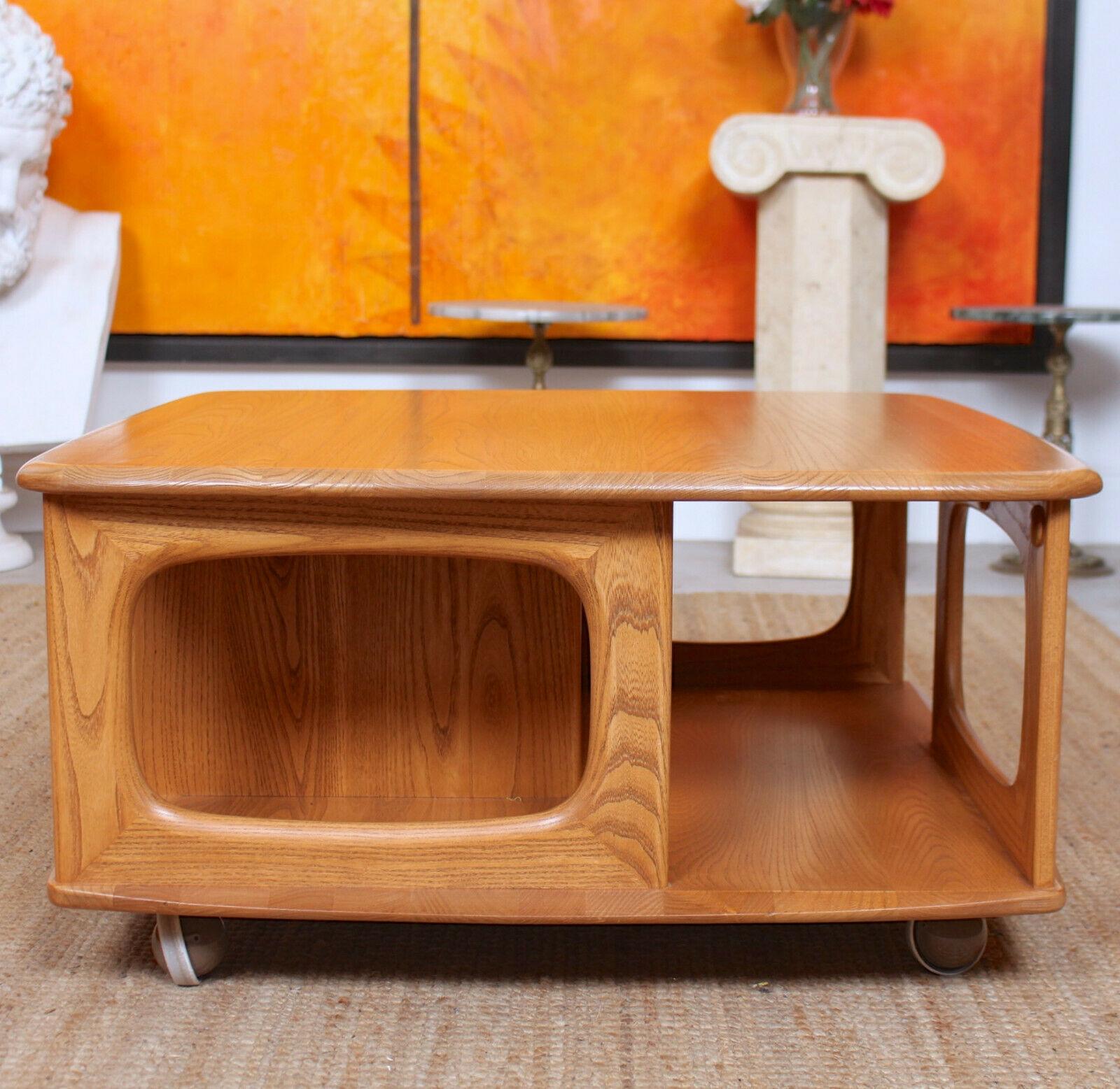 Ercol Coffee Table Pandoras Box Elm For Sale 4