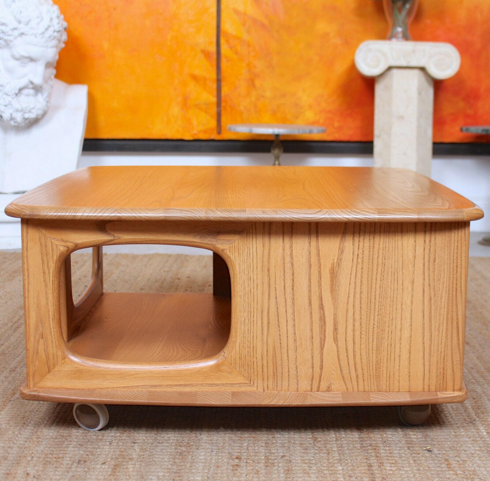 Ercol Coffee Table Pandoras Box Elm For Sale 6