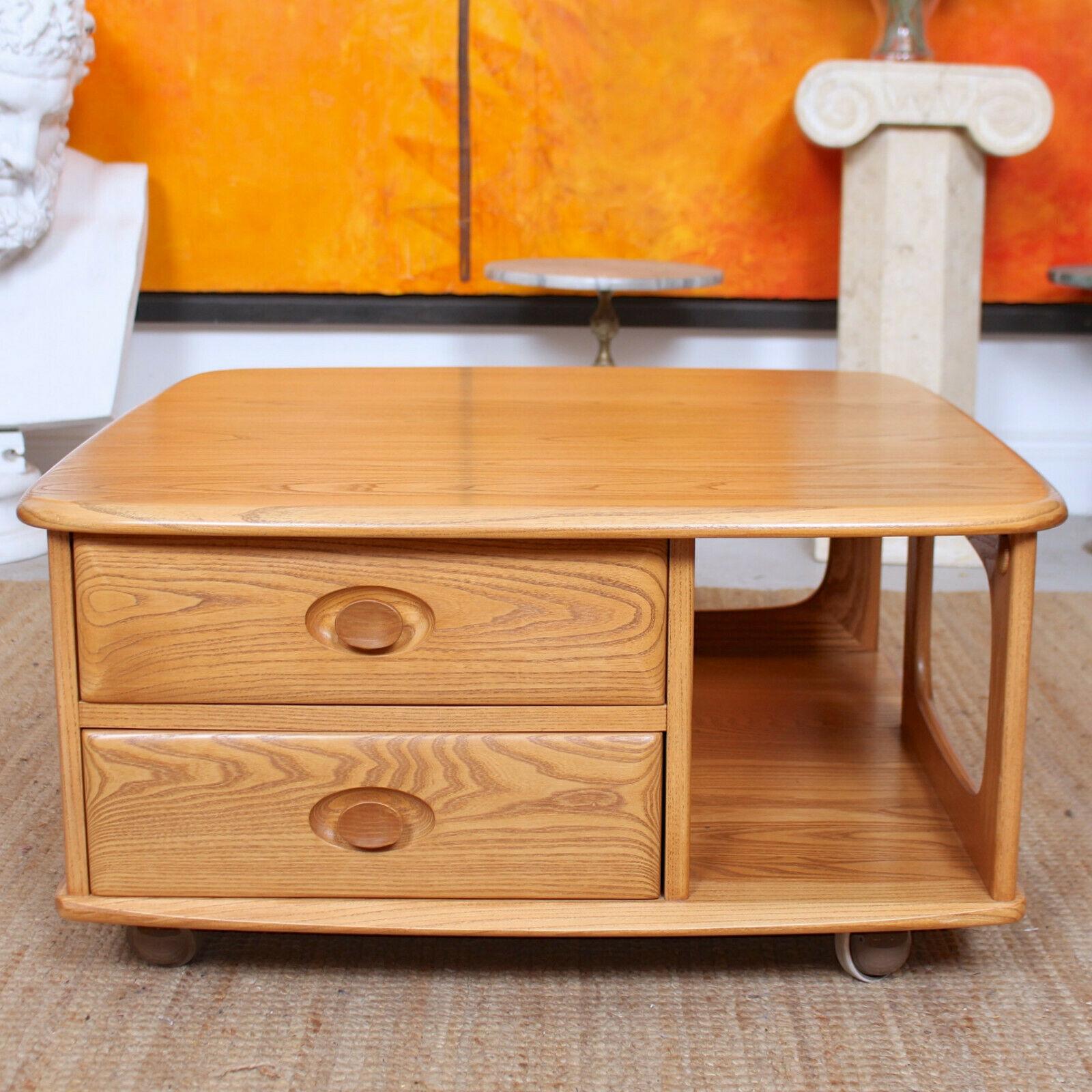 Ercol Coffee Table Pandoras Box Elm For Sale 2
