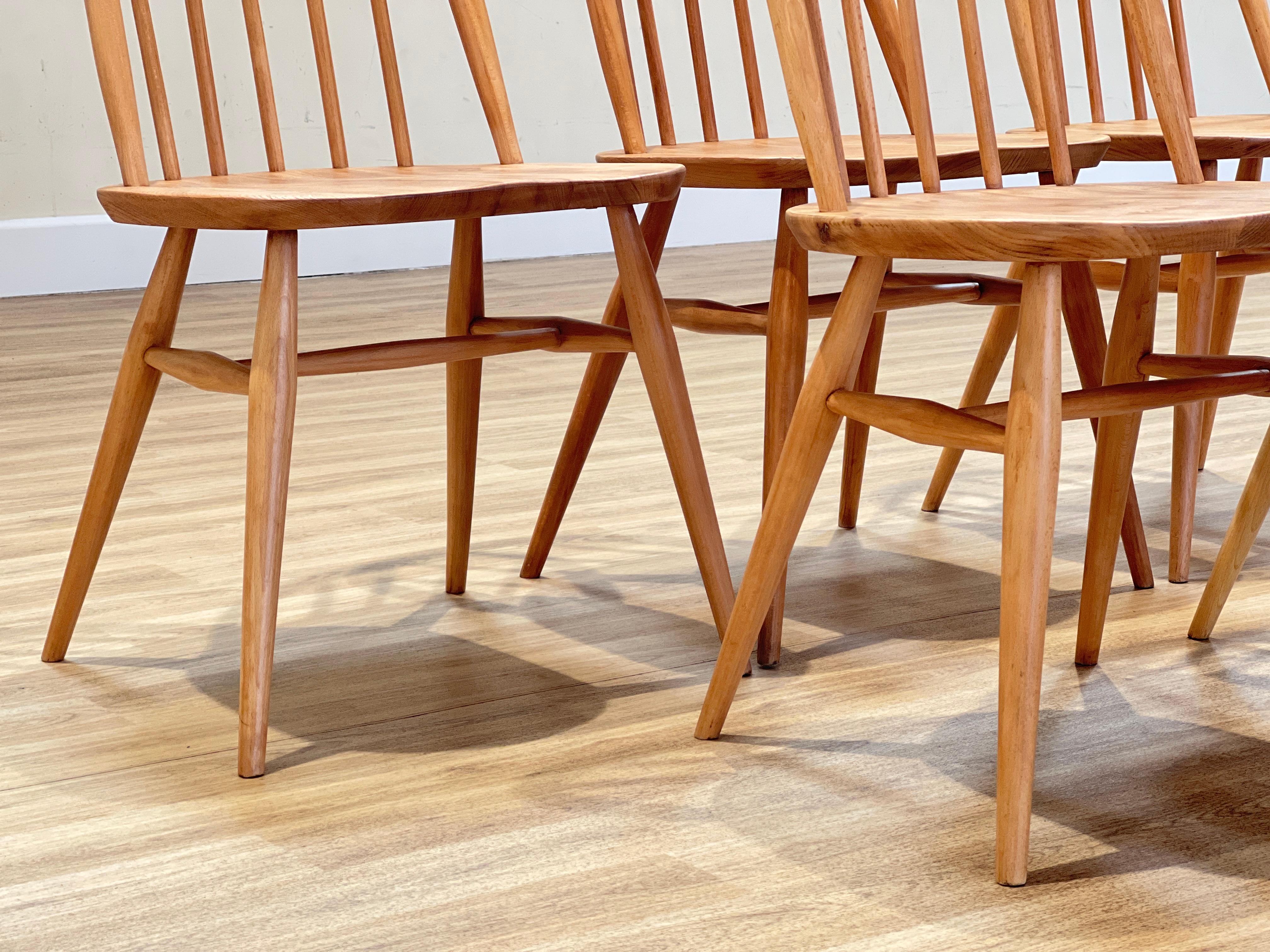 British Ercol Elm Dining Chairs For Sale