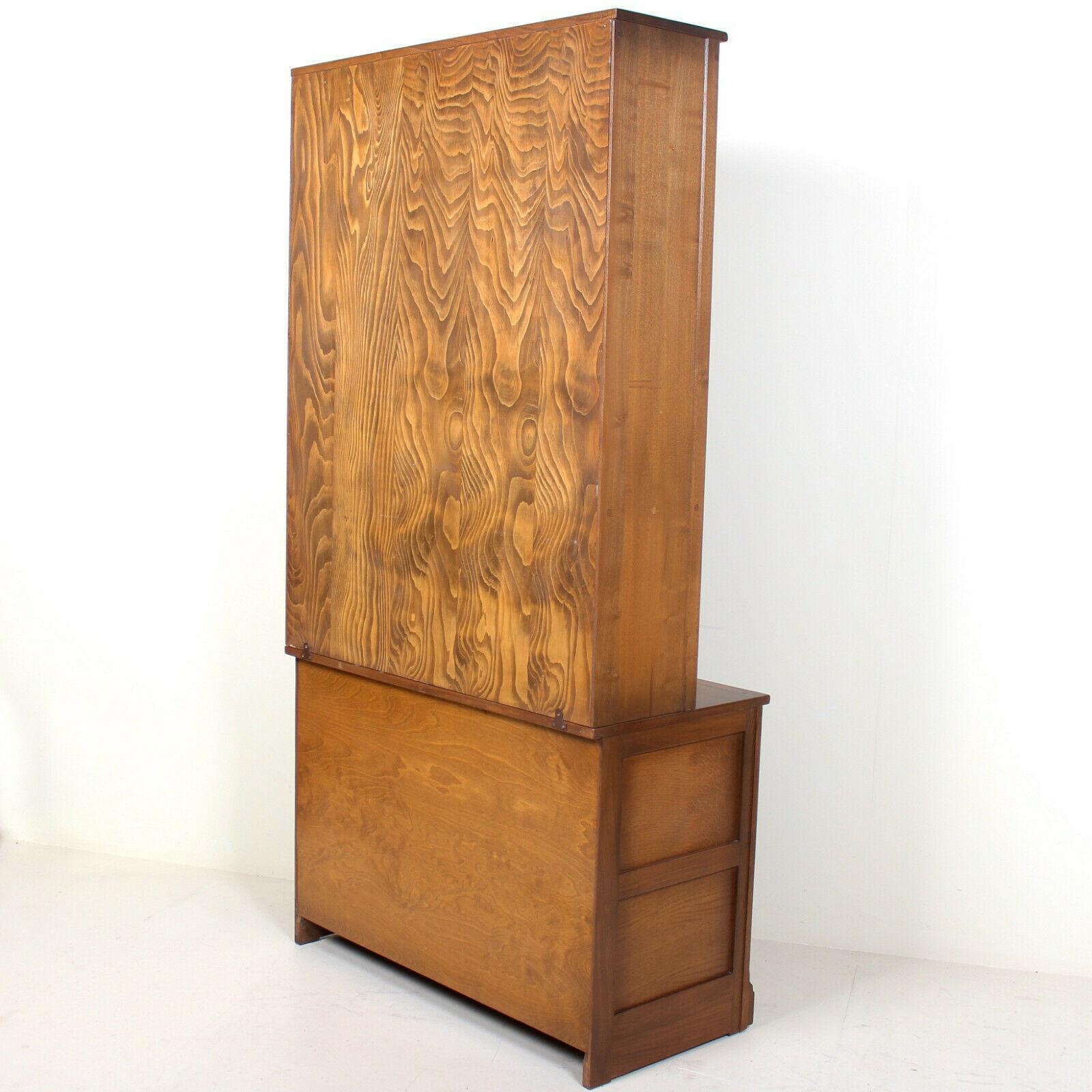 Ercol Golden Dawn Dresser Cocktail Display Drinks Cabinet Elm Mural For Sale 3