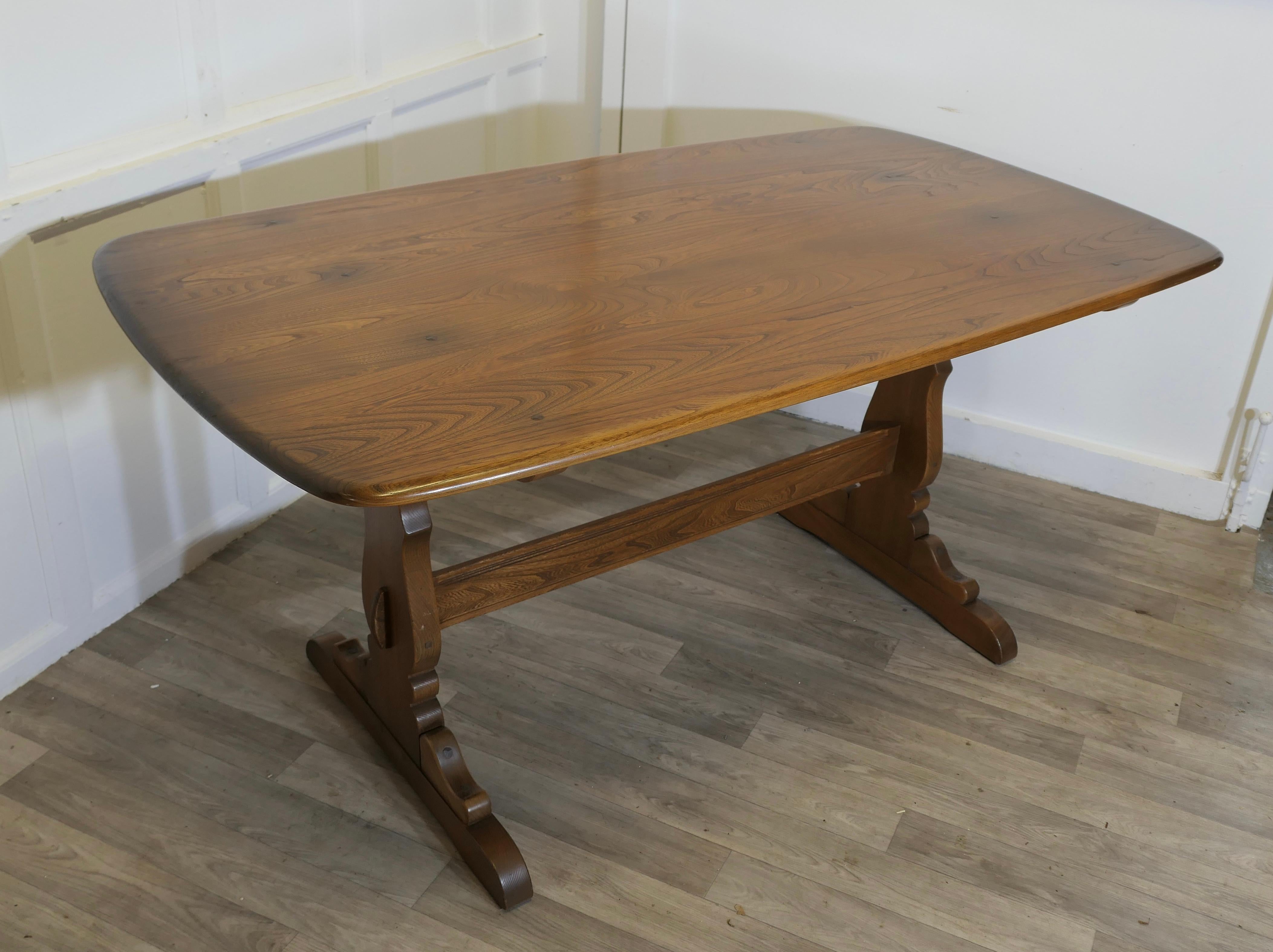 Mid-20th Century Ercol Golden Elm Refectory Dining Table  This is a Superb piece it is a good qua For Sale