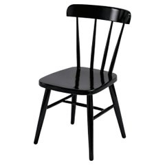 Ercol Model 391 Elm & Beech Chairs, 1960s, Black Lacquer Refinish