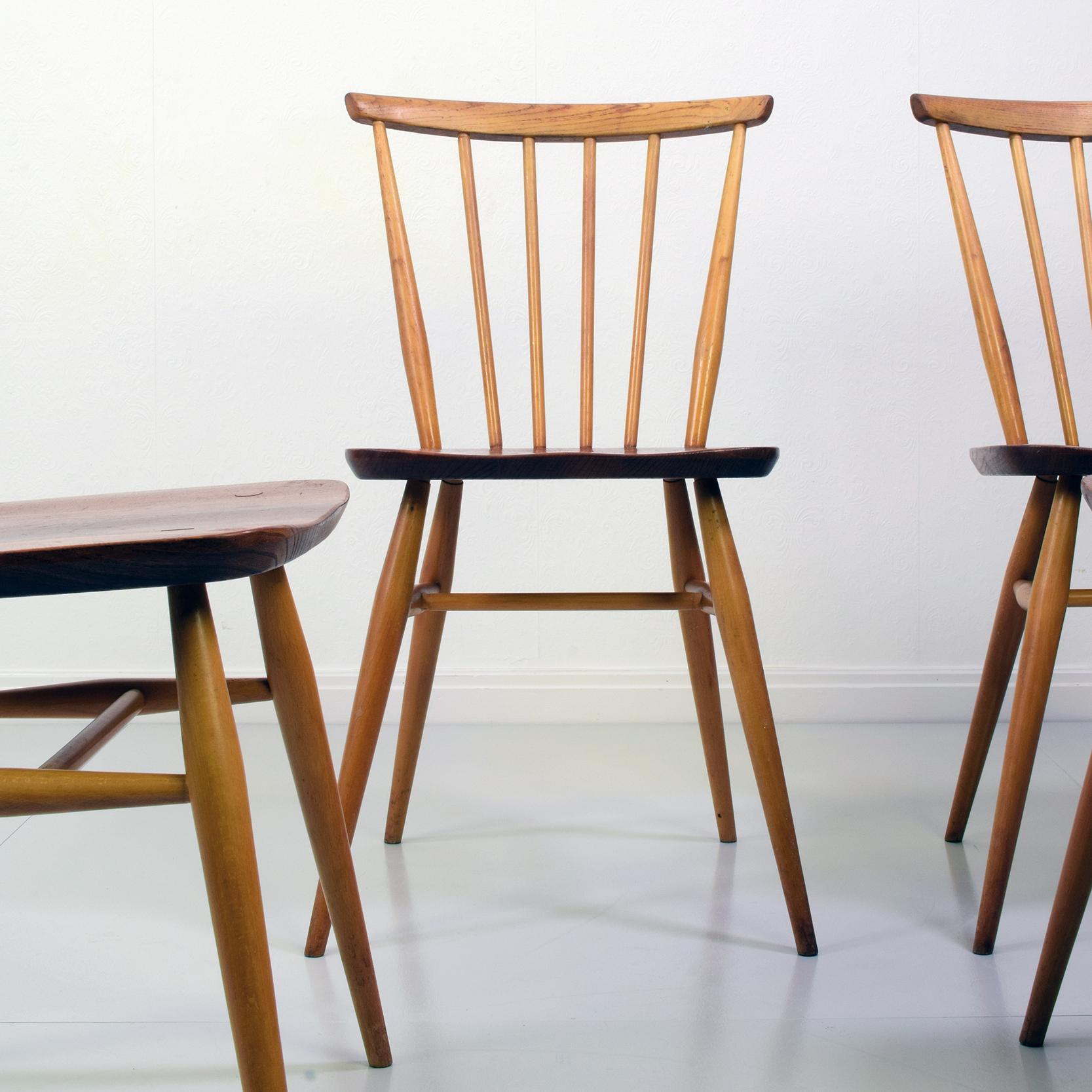 20th Century Ercol Model 737 'Chiltern' 'Swept-Back' Chairs, Set of Four