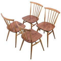 Ercol Model 737 'Chiltern' 'Swept-Back' Chairs, Set of Four