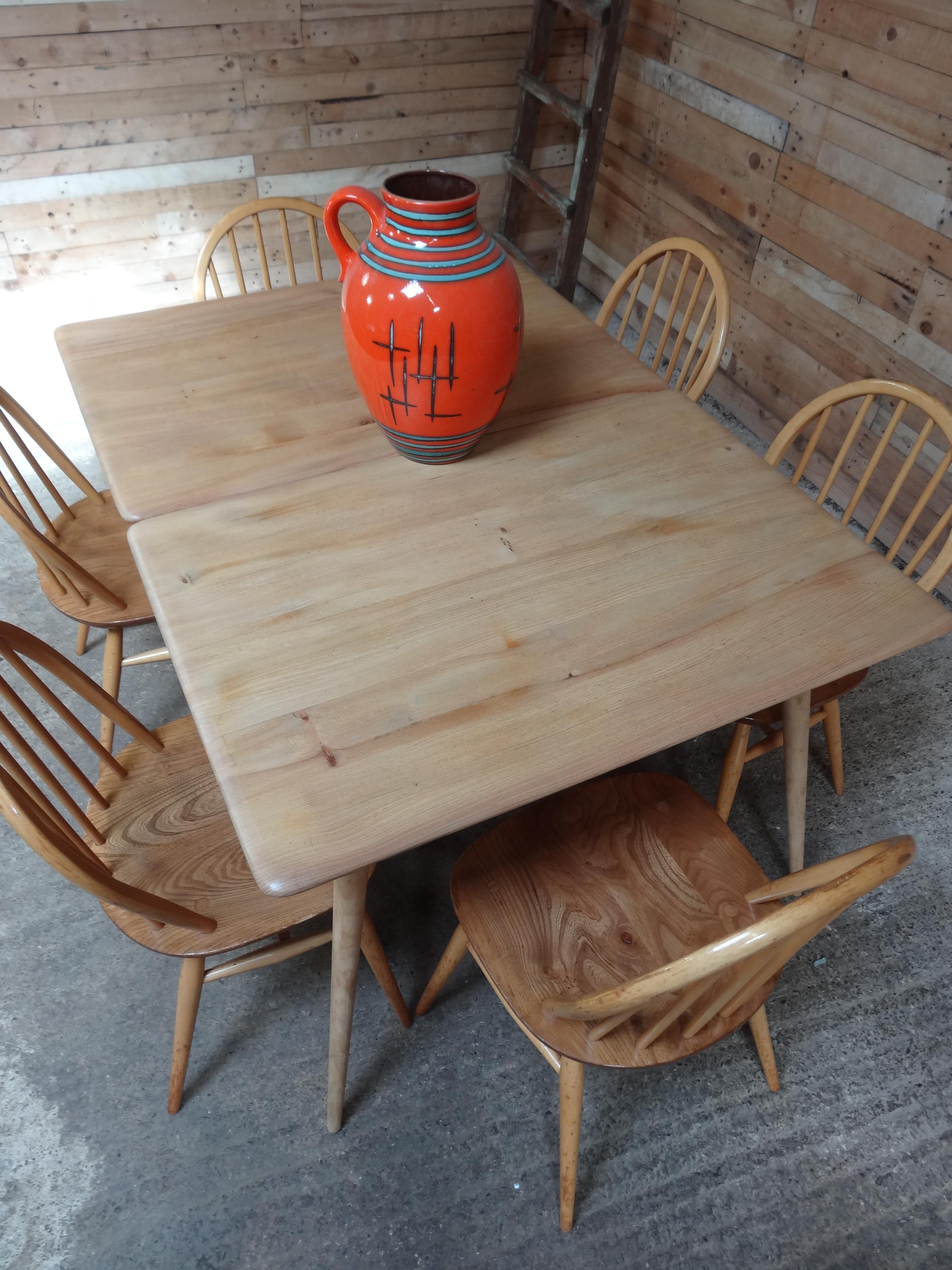 20th Century Ercol No. 393 All-Purpose Beech Breakfast Room or Dining Table For Sale