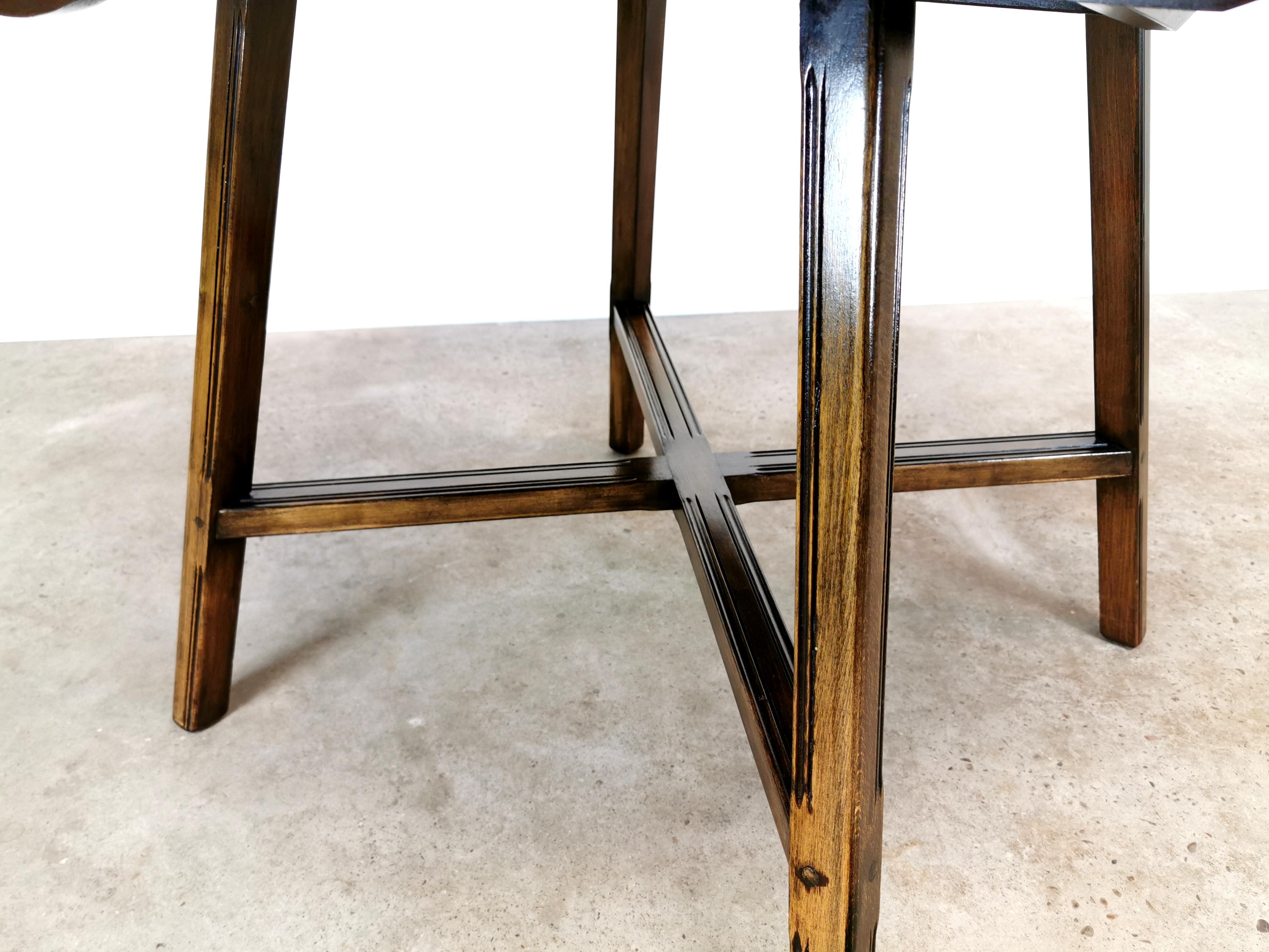 British Ercol Old Colonial Drop Leaf Elm Beech Dining Table Vintage