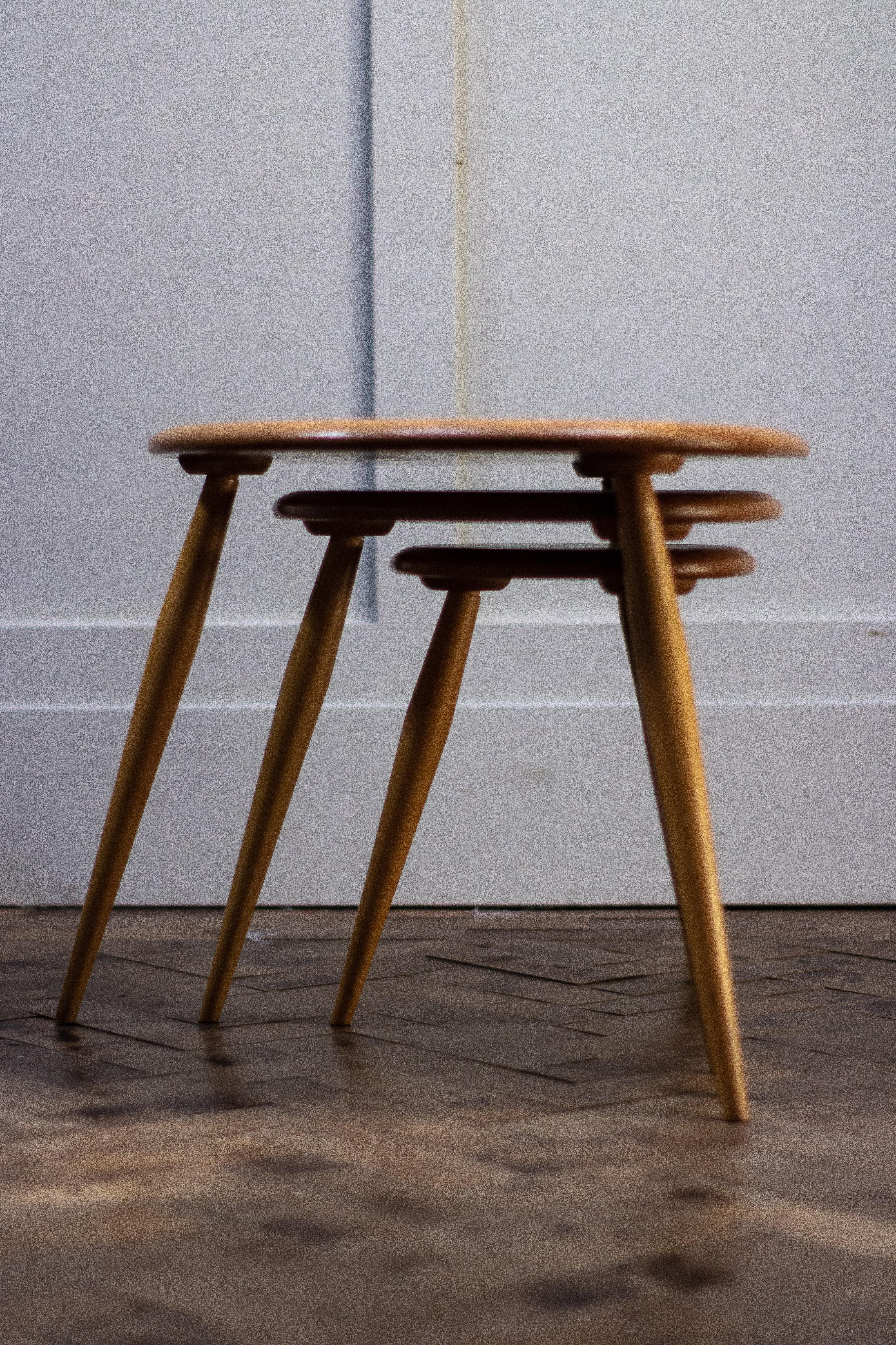 Late 20th Century Ercol Pebble Nest of Tables
