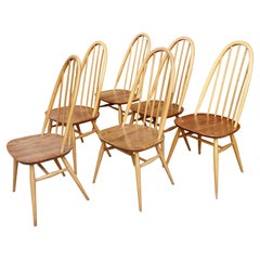  Ercol set of six quaker dining chairs