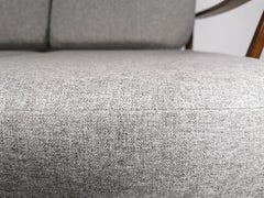 Ercol Soft Grey Herringbone 3-Seat Sofa Couch Vintage Midcentury