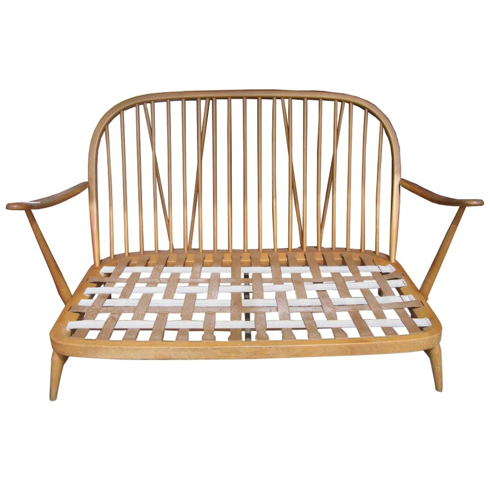 Ercol Spindleback Settee and Lounge Chair Set For Sale
