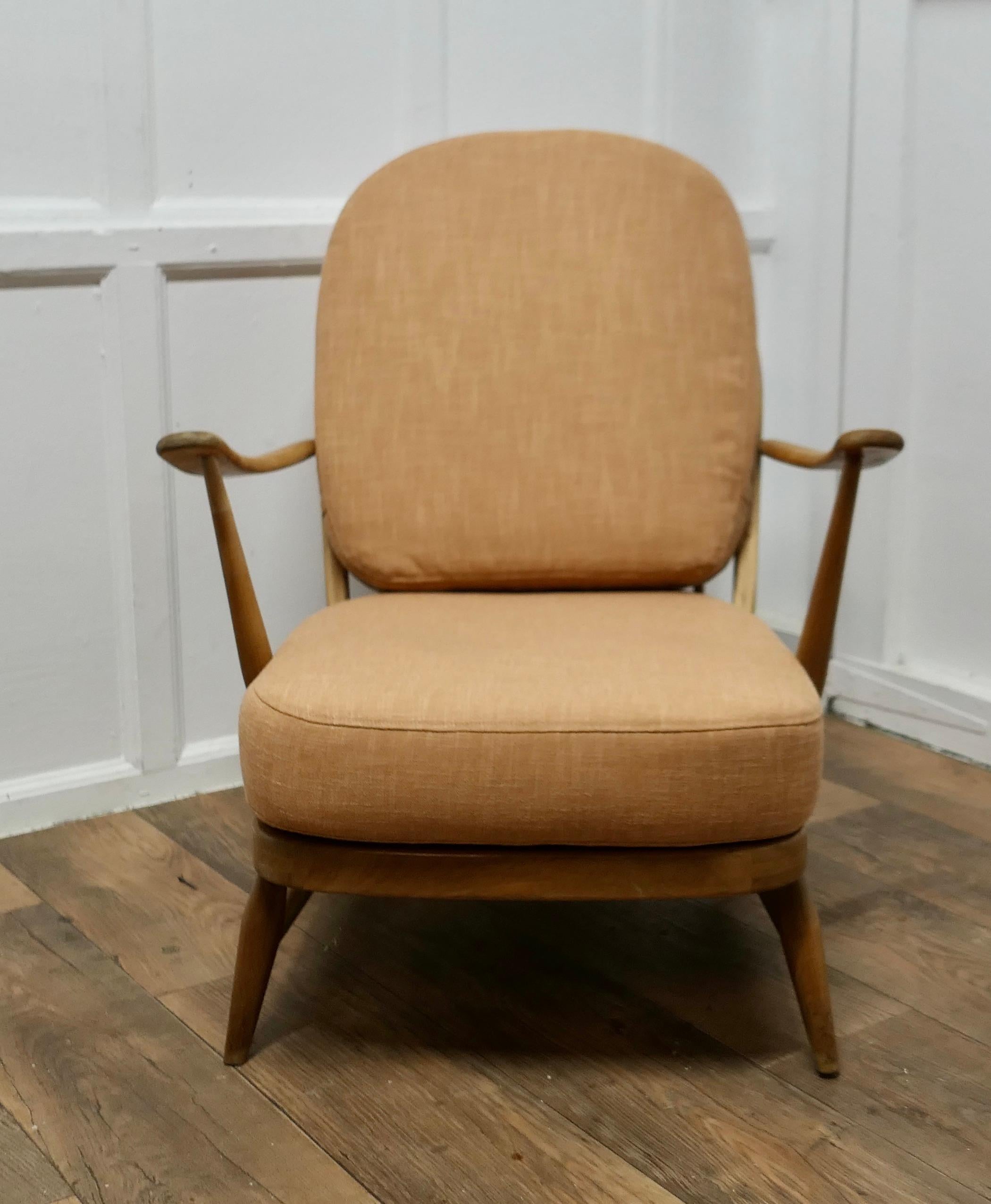 Beech Ercol Windsor Easy Chair   The chair is a classic design and traditionally made  For Sale