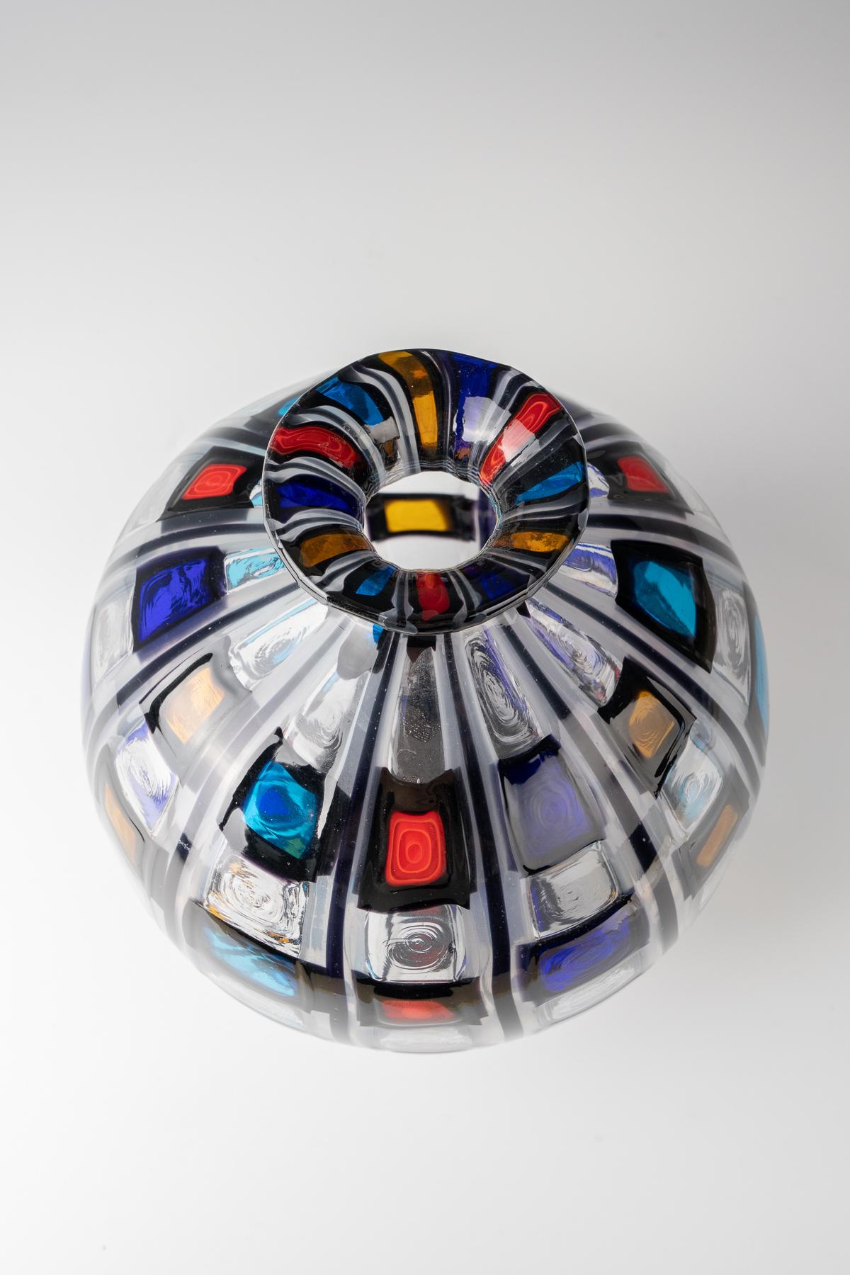 Fatto a mano Ercole Barovier (1889-1974), vaso 'Diamantati', 1960 in vendita