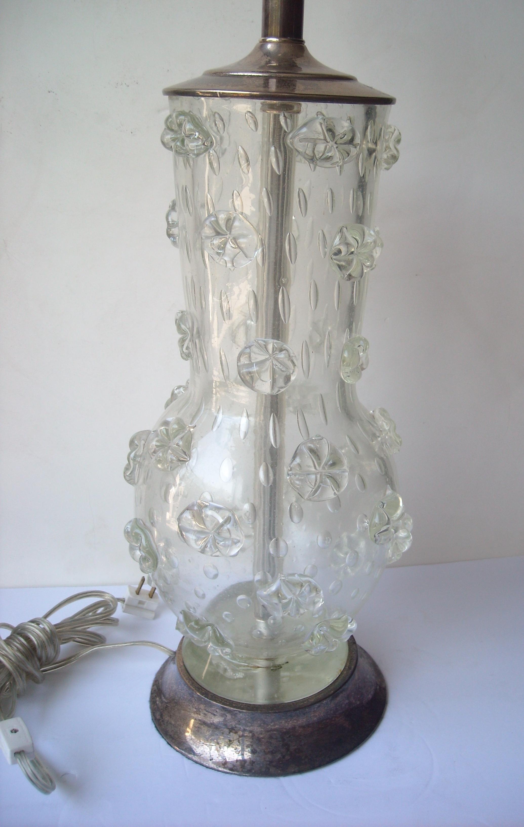 Ercole Barovier - Grande lampe de bureau « A Stelle » en verre de Murano, rare Bon état - En vente à Los Angeles, CA