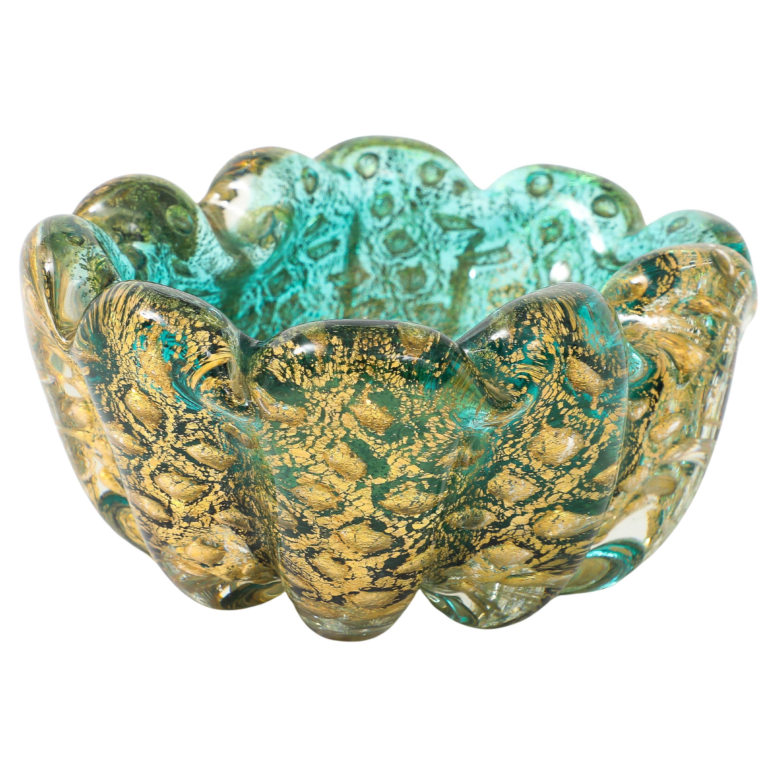 Ercole Barovier Aqua Marine Murano Glass Vide-Poche