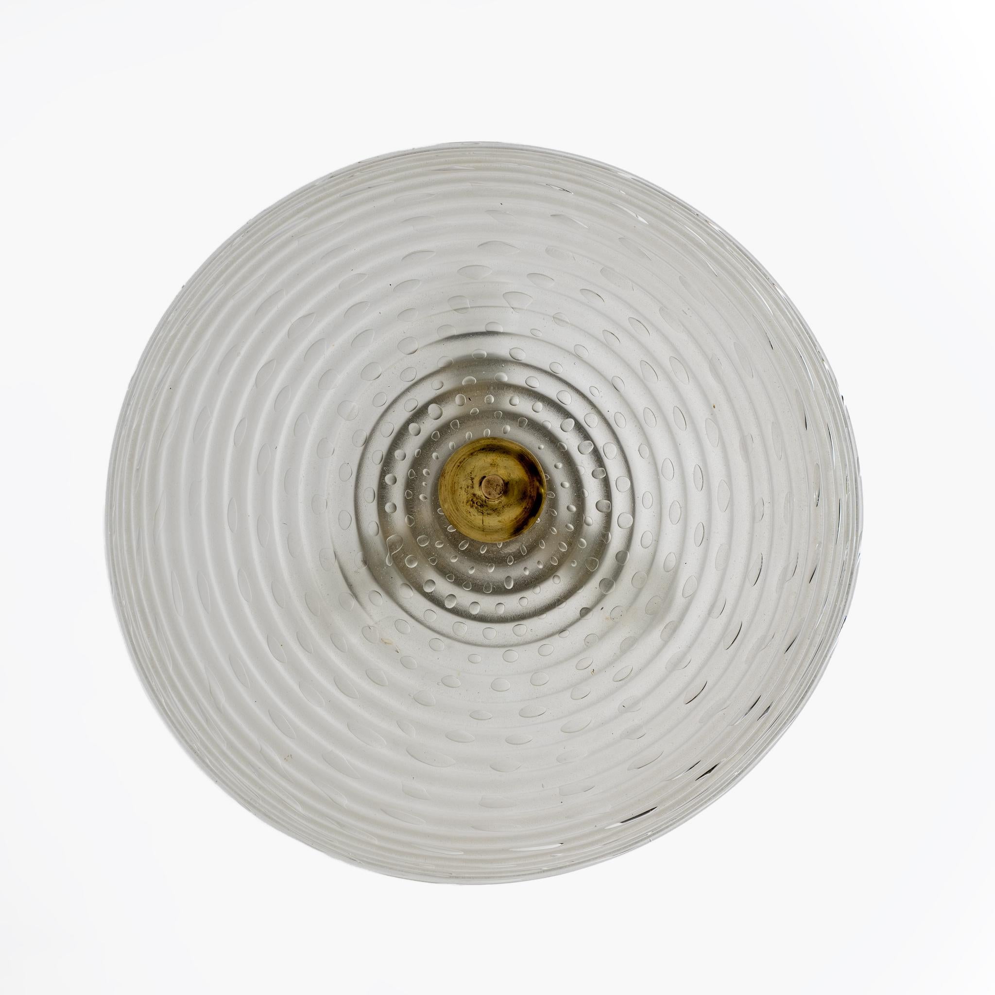 Laiton Ercole Barovier, lustre suspendu italien Art Déco en verre de Murano « Pulegoso », années 30 en vente