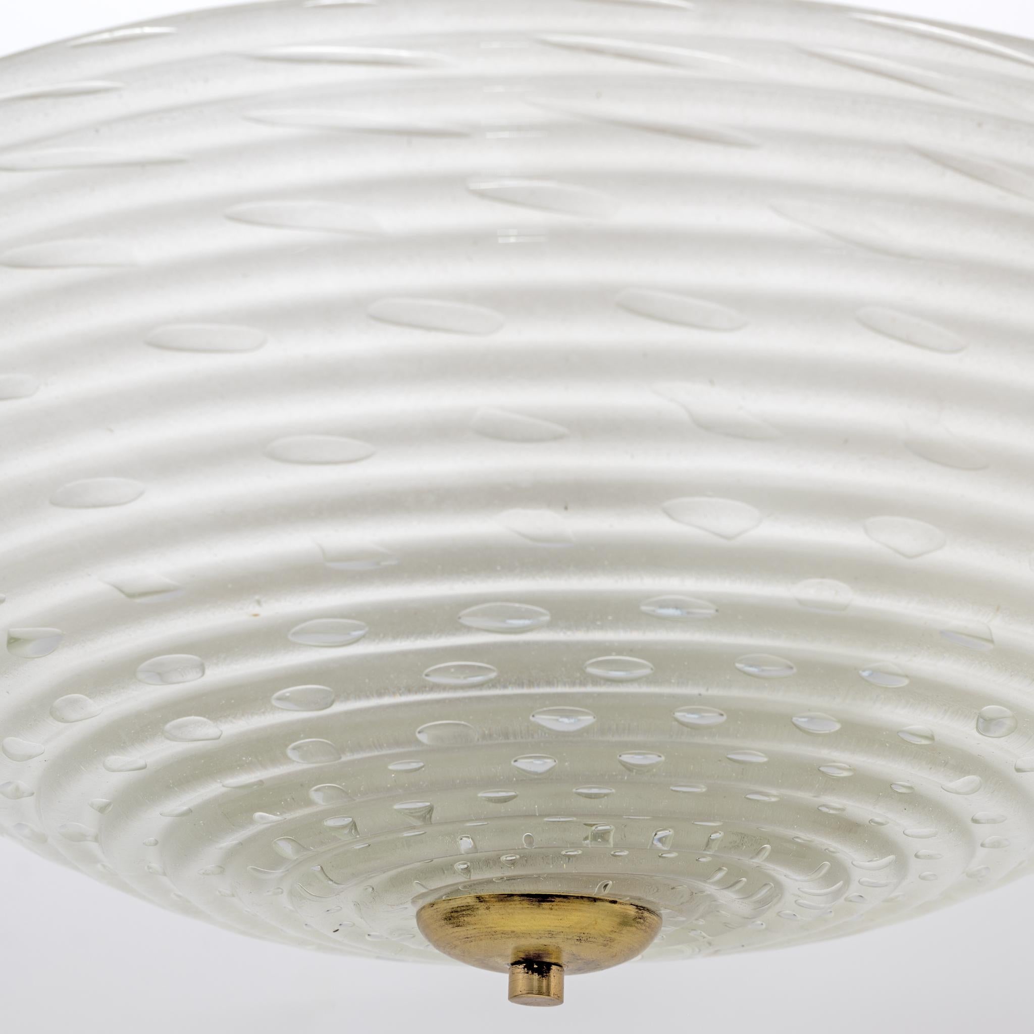 Ercole Barovier, lustre suspendu italien Art Déco en verre de Murano « Pulegoso », années 30 en vente 1