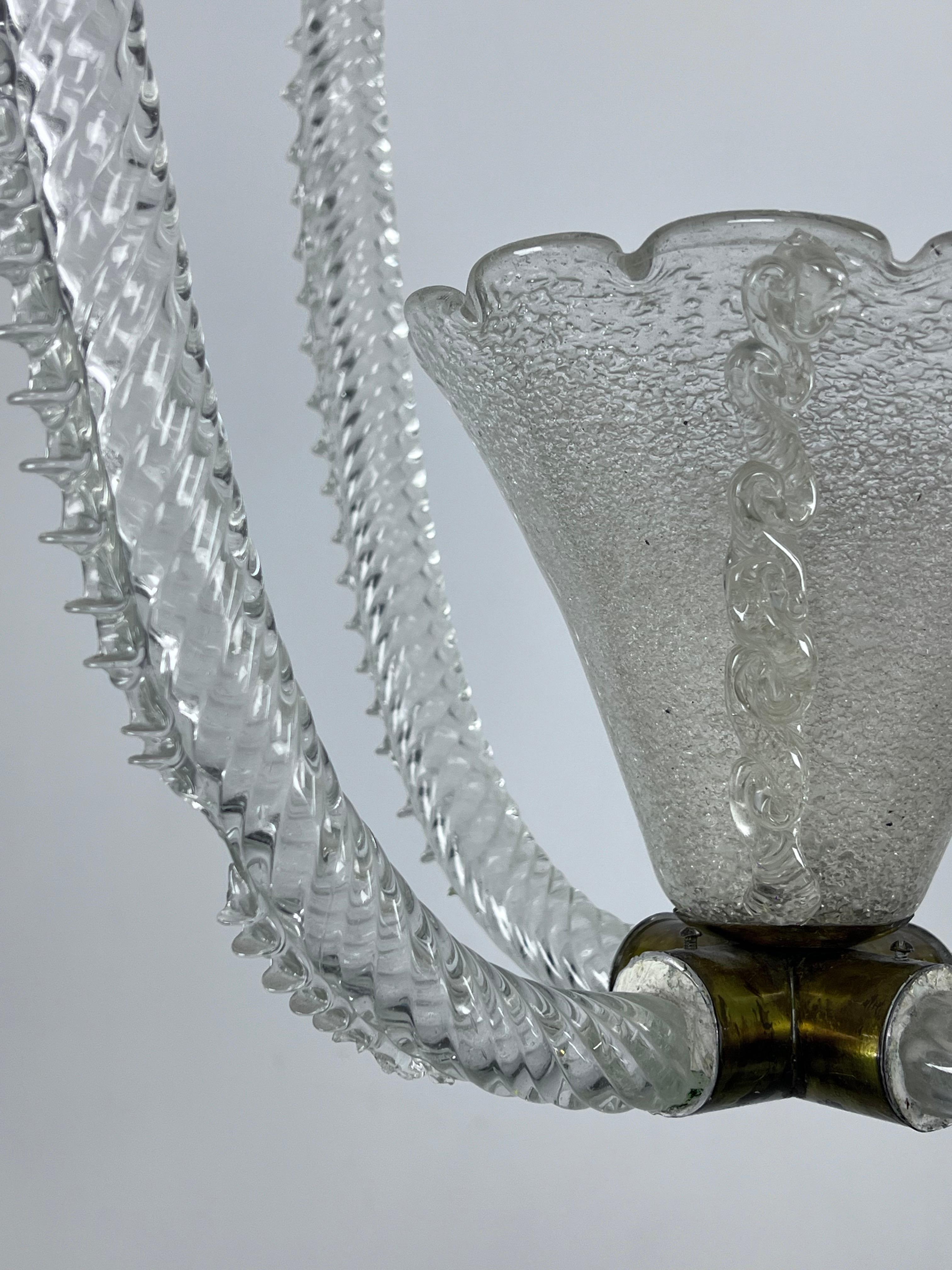 Ercole Barovier, suspension en verre de Murano Art Déco. Italie années 30 en vente 3