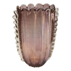 Ercole Barovier Art Glass Controlled Bubble Iridescent Vase, circa 1940