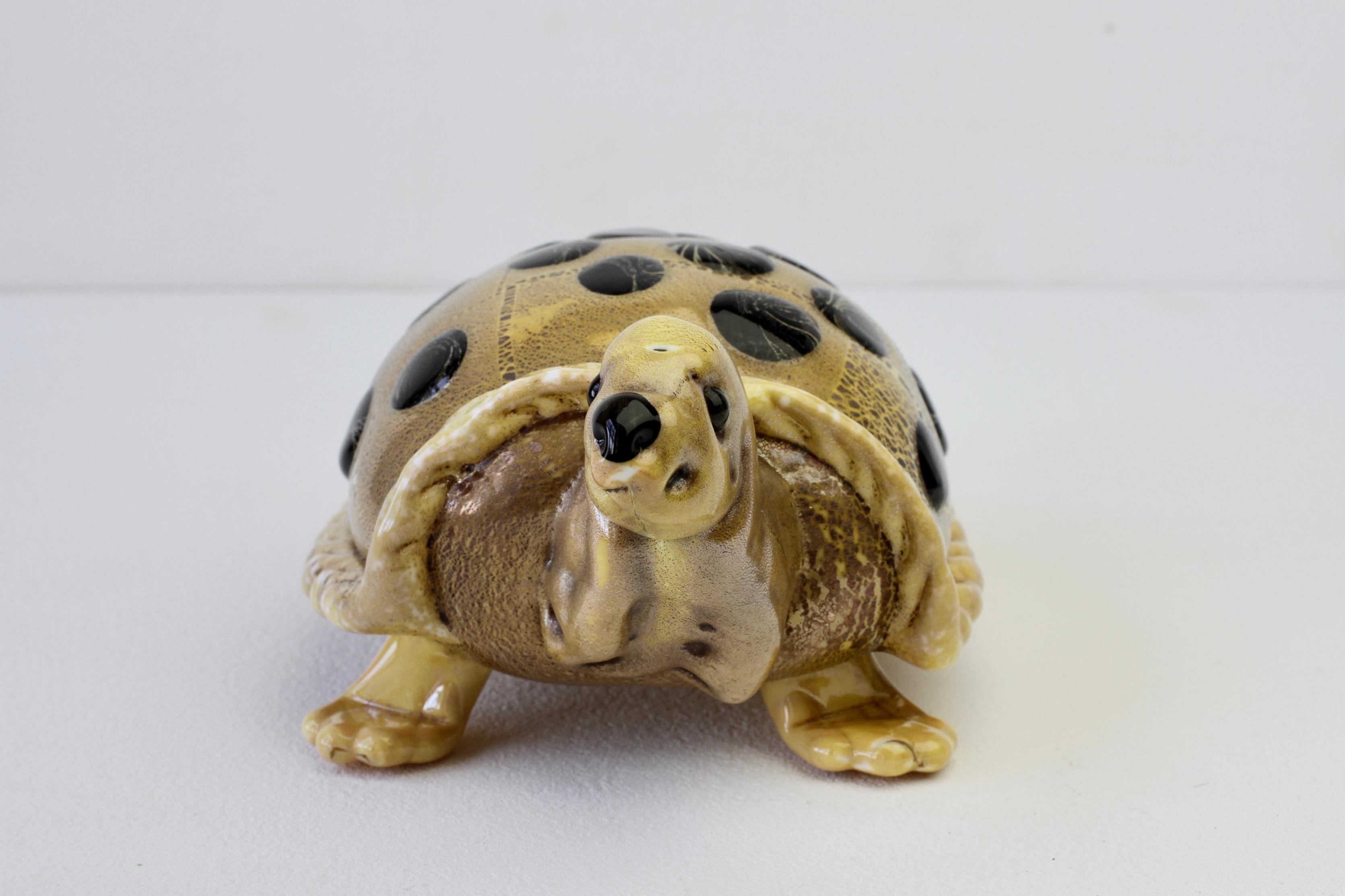 Ercole Barovier (zugeschrieben) Murano Glas Schildkröte Figur Italien, ca. 1930er Jahre (Handgefertigt) im Angebot