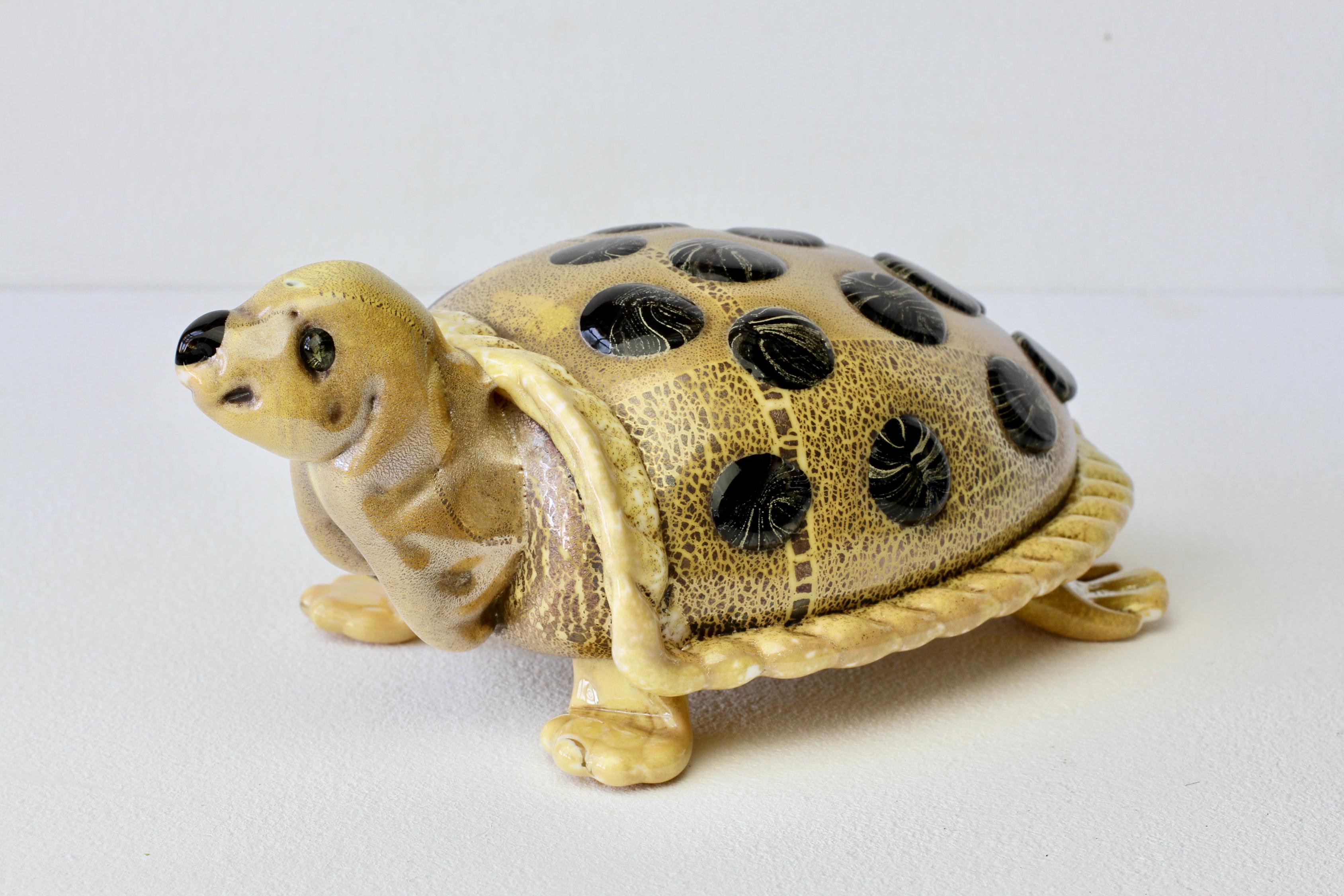 Ercole Barovier (zugeschrieben) Murano Glas Schildkröte Figur Italien, ca. 1930er Jahre im Zustand „Gut“ im Angebot in Landau an der Isar, Bayern