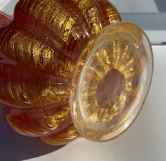 Ercole Barovier Barovier and Toso Murano Cordonato D’oro Vase, circa 1950s