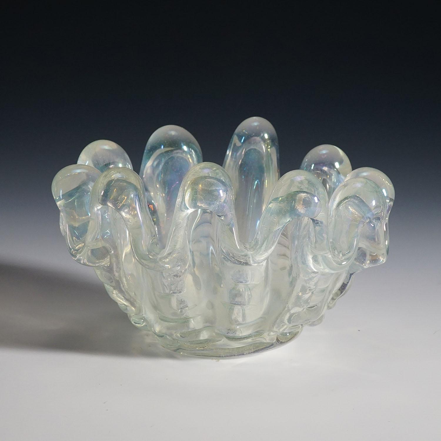 Mid-Century Modern Ercole Barovier - Barovier & Toso 'A Grosse Costolature' Bowl 1942 For Sale