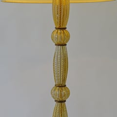 Ercole Barovier Cordonato Oro Murano Glass Floor Lamp, Italy 1940s