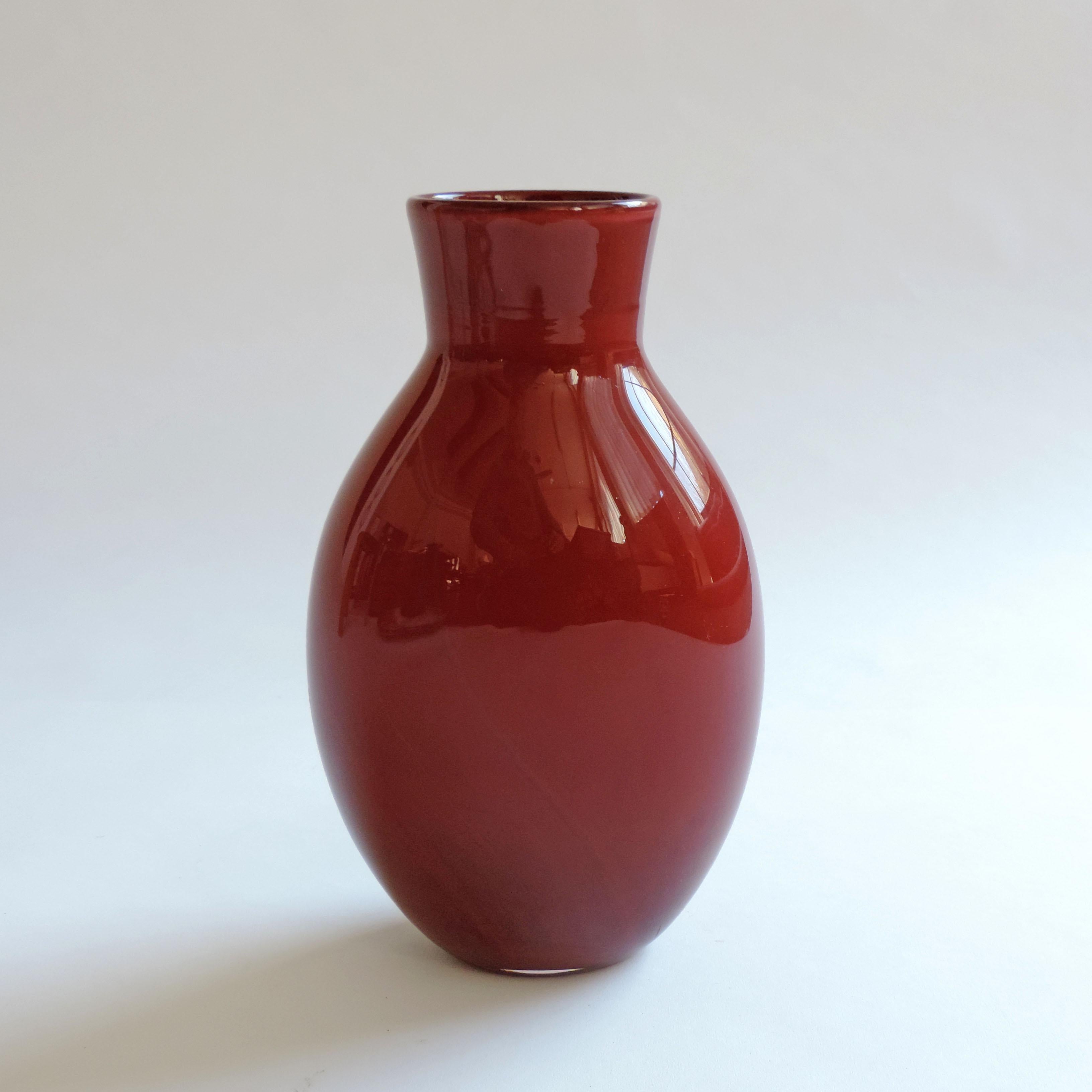 Mid-Century Modern Ercole Barovier Corniola Glass Vase for Barovier & Toso, Italy 1952 For Sale