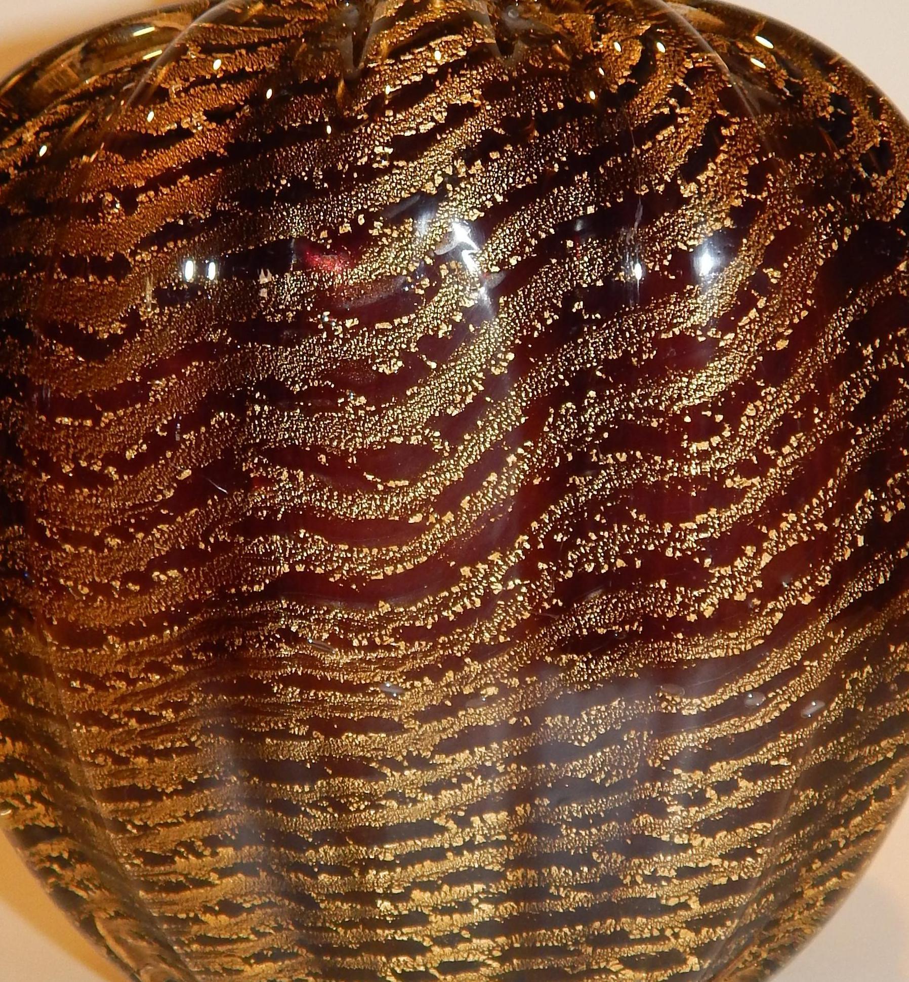 Italiano Ercole Barovier e Toso Coronado D'Oro, impressionante vaso di vetro italiano in vendita