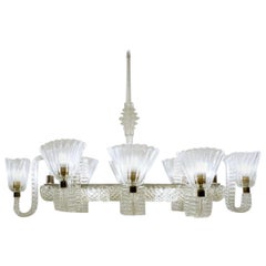 Ercole Barovier Eight Arms Chandelier, Italy, 1940s