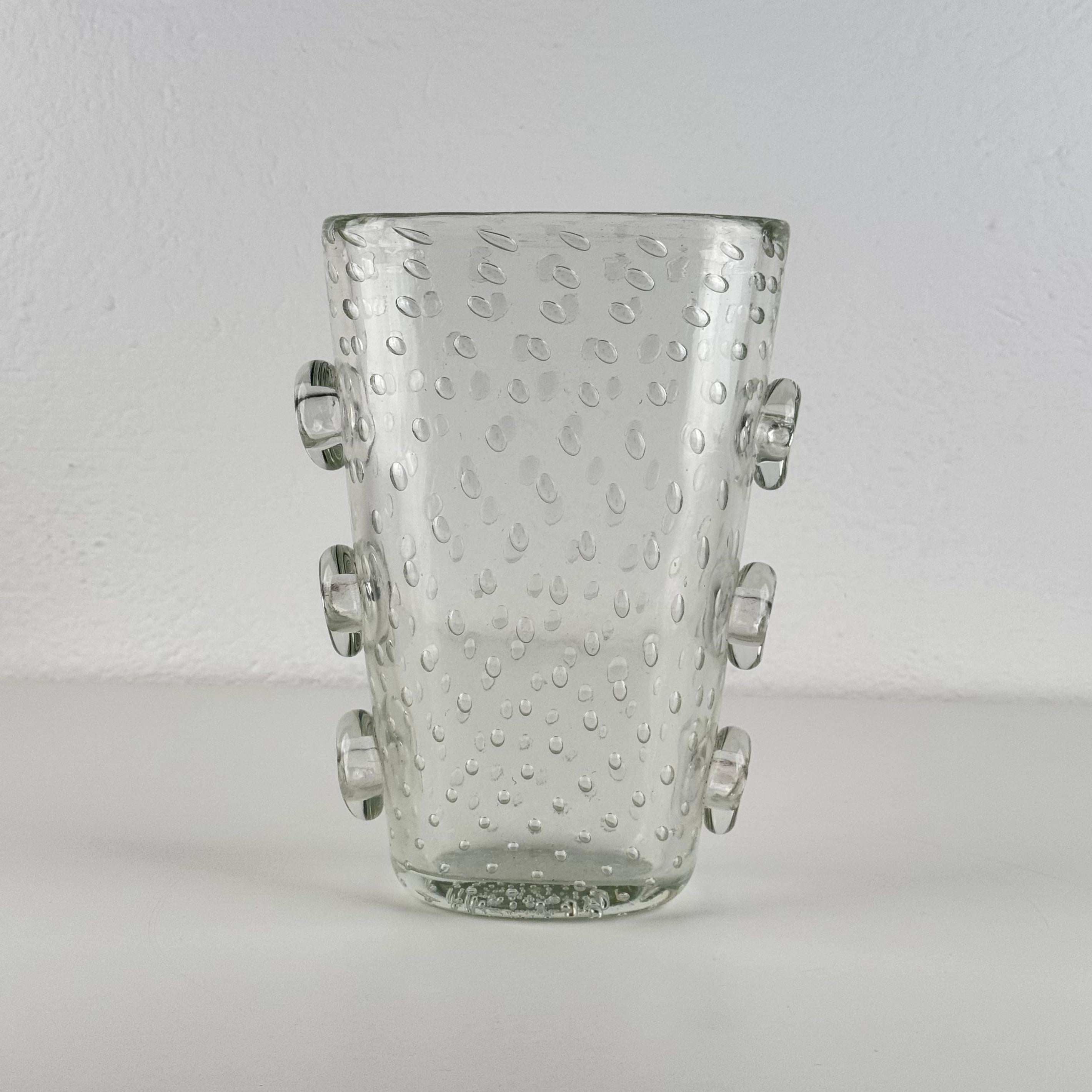 Ercole Barovier Eccezionale vaso in vetro Pulegoso con dischi applicati, anni '30 in vendita 2