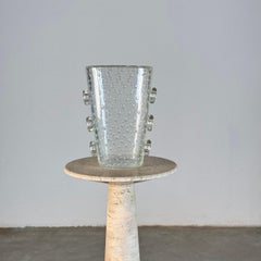 Ercole Barovier Excepcional jarrón de cristal Pulegoso con discos aplicados, años 30