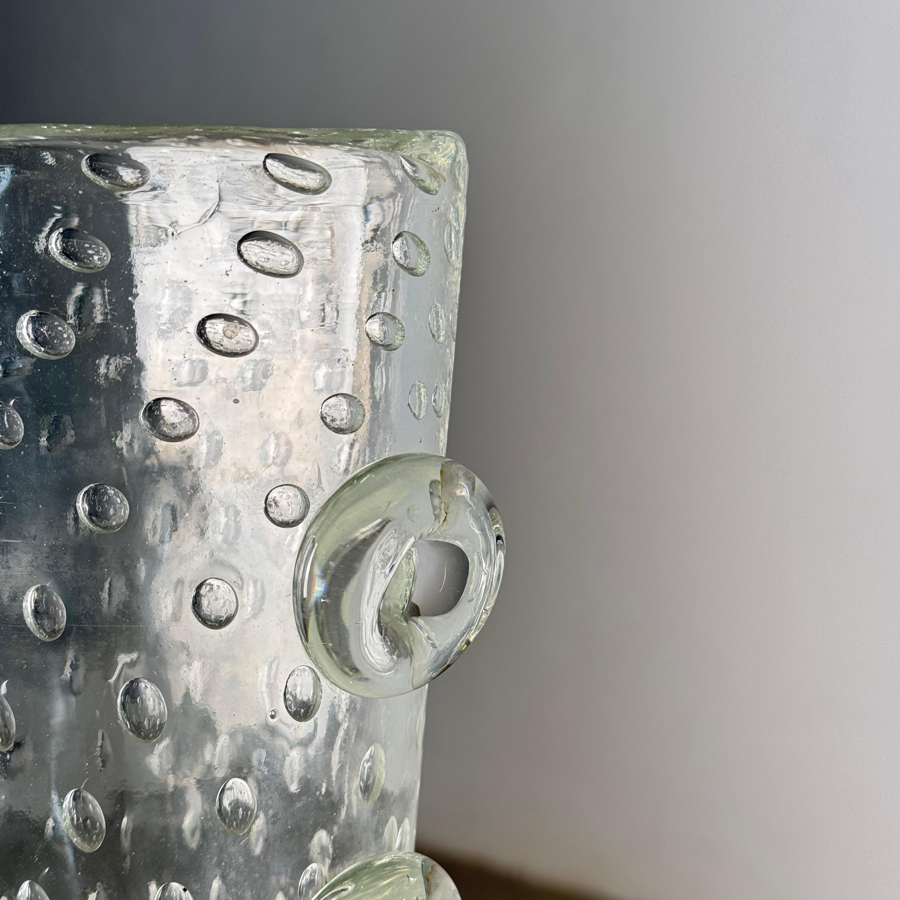 Ercole Barovier Eccezionale vaso in vetro Pulegoso con dischi applicati, anni '30 In condizioni buone in vendita a Brescia, Brescia