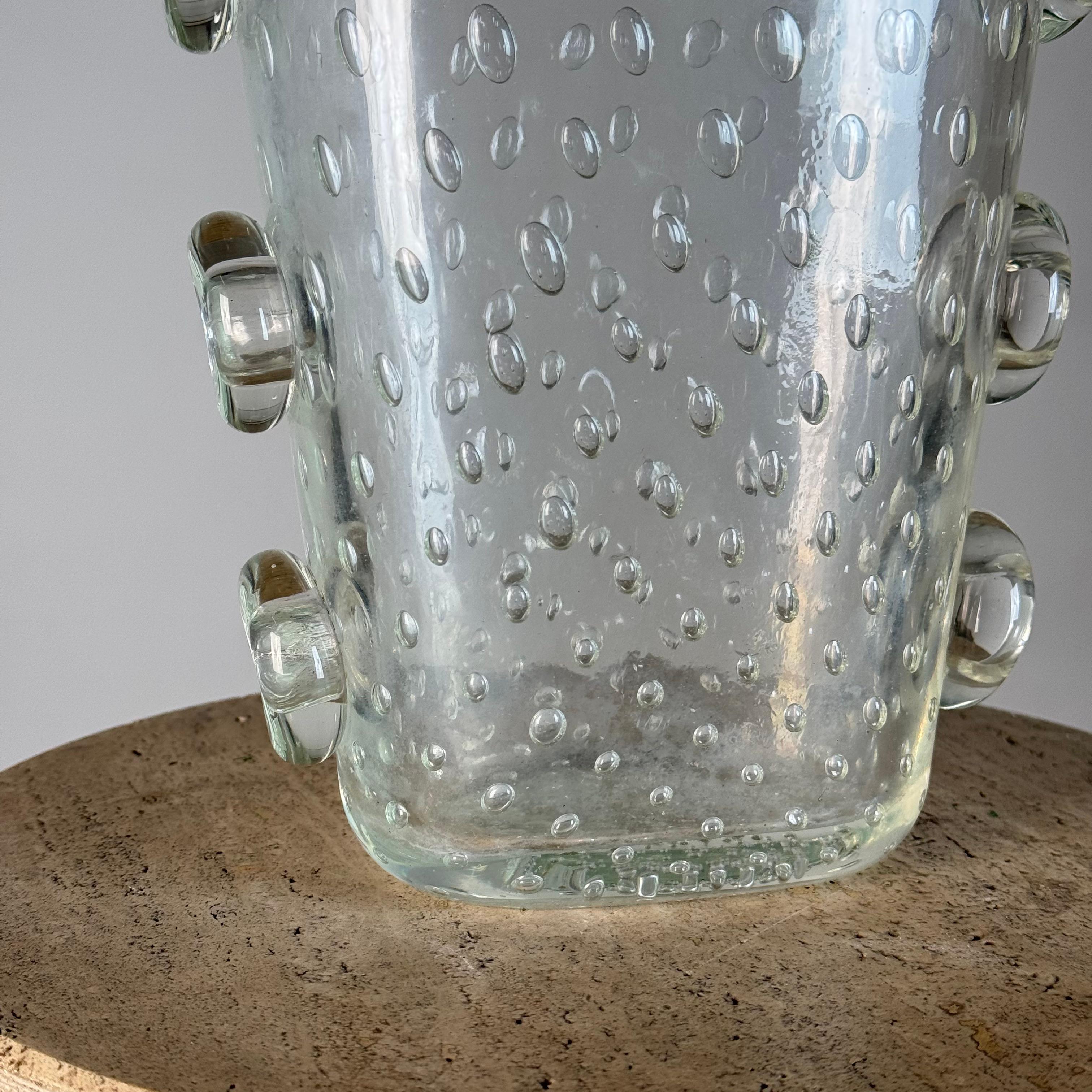 Vetro artistico Ercole Barovier Eccezionale vaso in vetro Pulegoso con dischi applicati, anni '30 in vendita