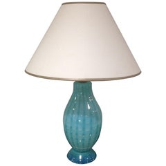 Ercole Barovier for Barovier & Toso Rare Aqua Blue Lamp