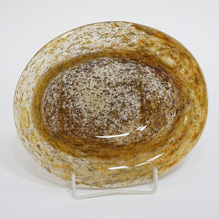 Italian Ercole Barovier for Barovier & Toso Aborigeni Murano Art Glass Bowl For Sale