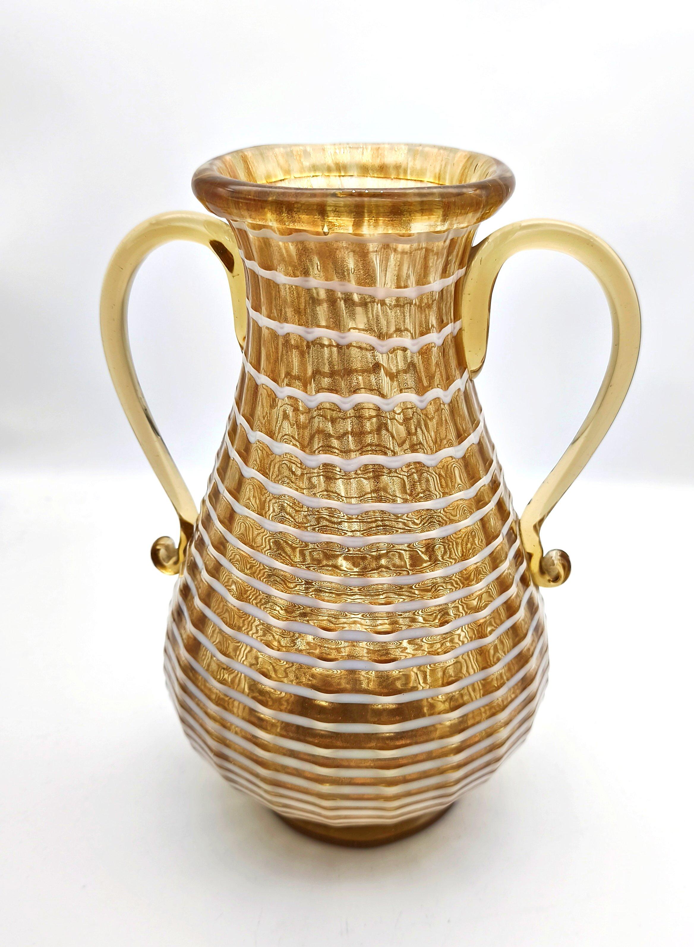 Ercole Barovier für Ferro Toso Barovier, Murano-Glasvase 