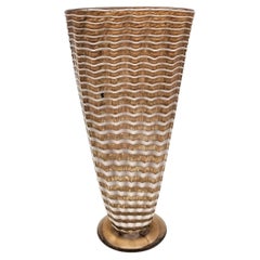 Ercole Barovier for Ferro Toso Barovier, tall murano glass vase "avventurina"