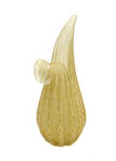 Ercole Barovier Gold Fleck Controlled Bubble Ewer or Carafe, circa 1970