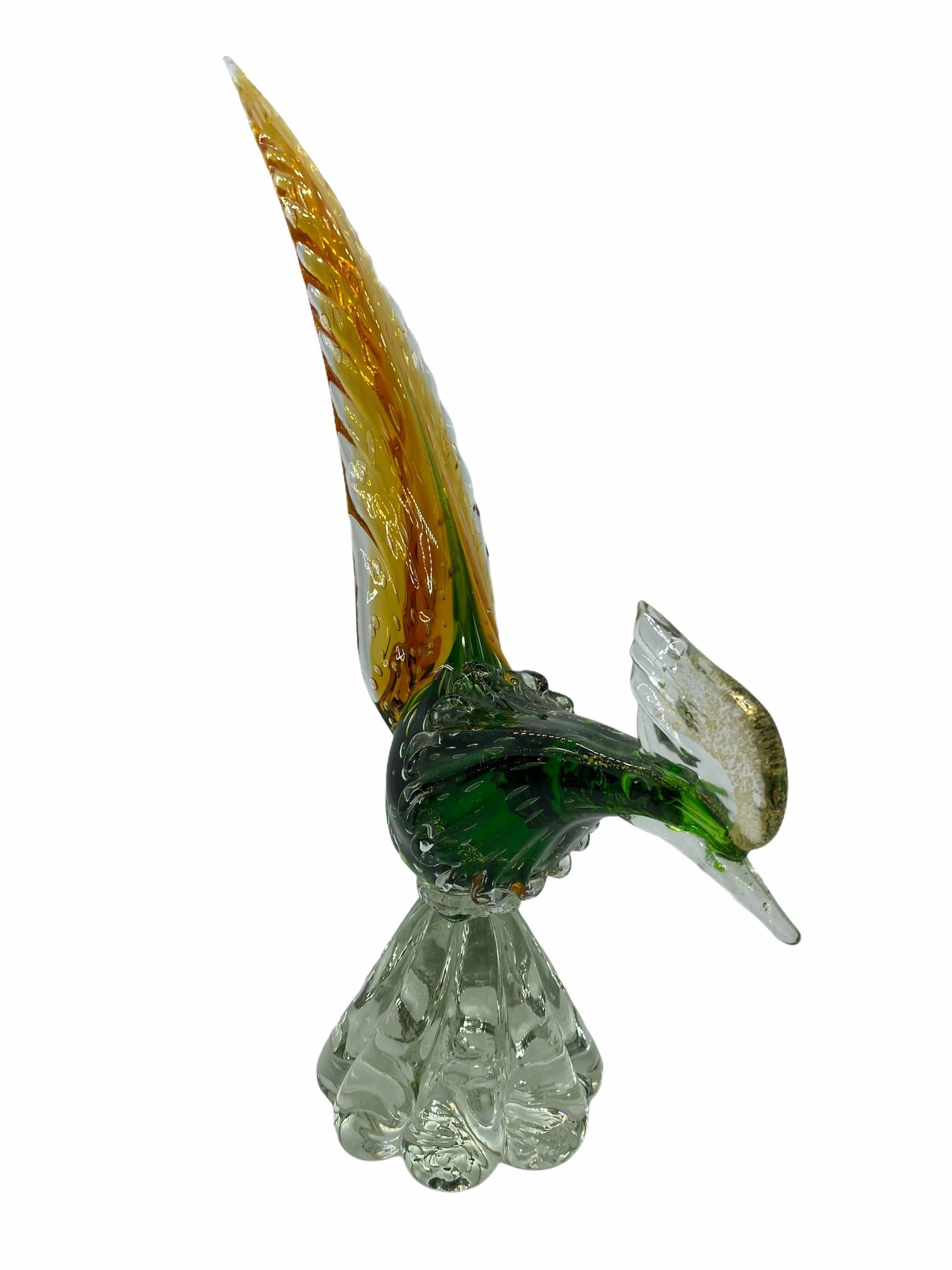 A Venetian sculptural fish figurine in hand blown glass, produced on the isle of Murano, circa 1950s. A nice piece of art for any room.