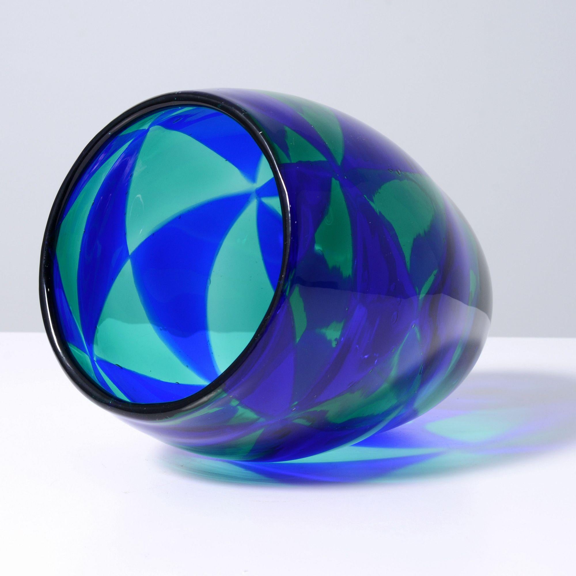 Verre brun Vase INTARSIO Ercole Barovier, Murano en vente