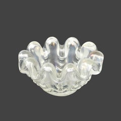 Ercole Barovier Iridescent Grosse Costolature Clam Shell Glass Bowl, 1940s
