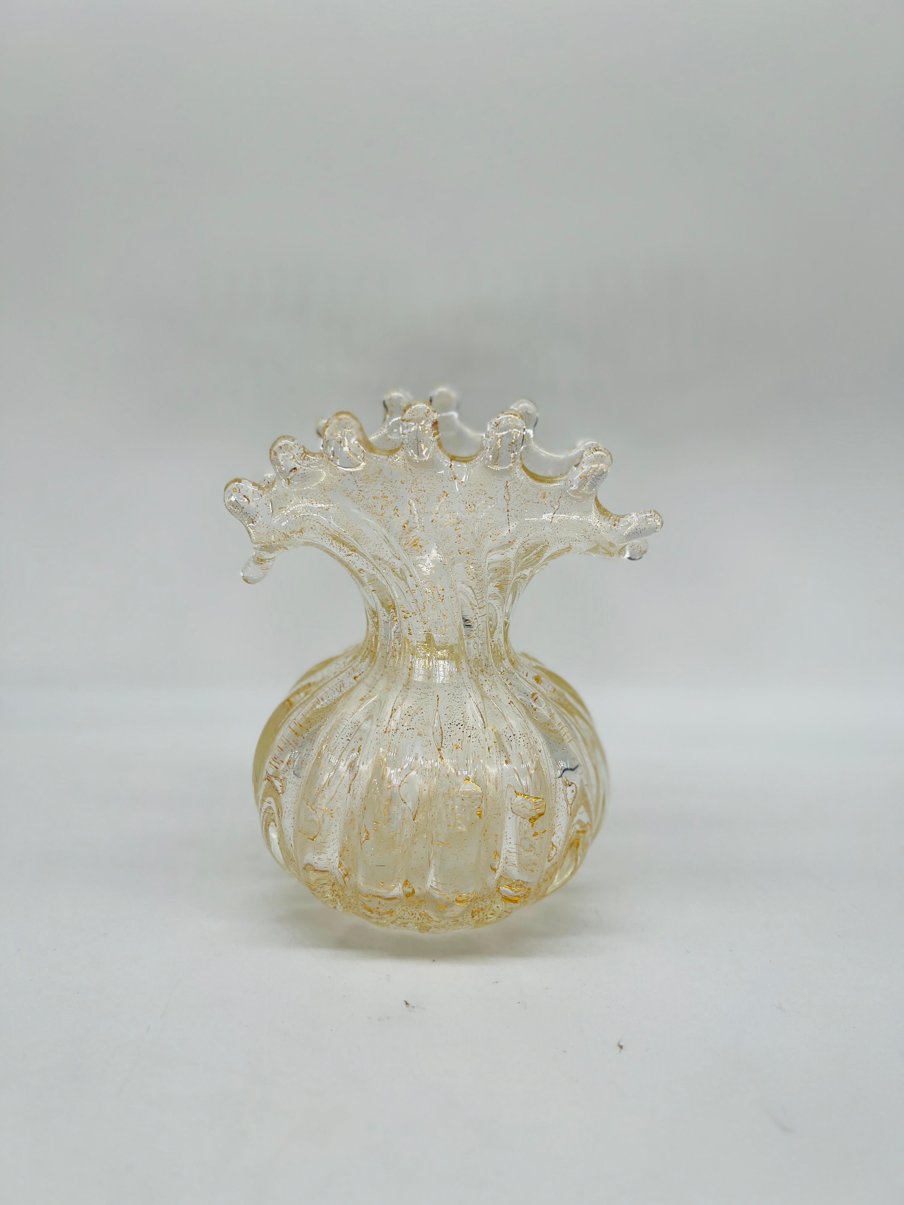 Mid-Century moderno Ercole Barovier (italiano, 1889-1974) Vaso 'Cordonato d'Oro' C.C. 1965 Vetro di Murano in vendita
