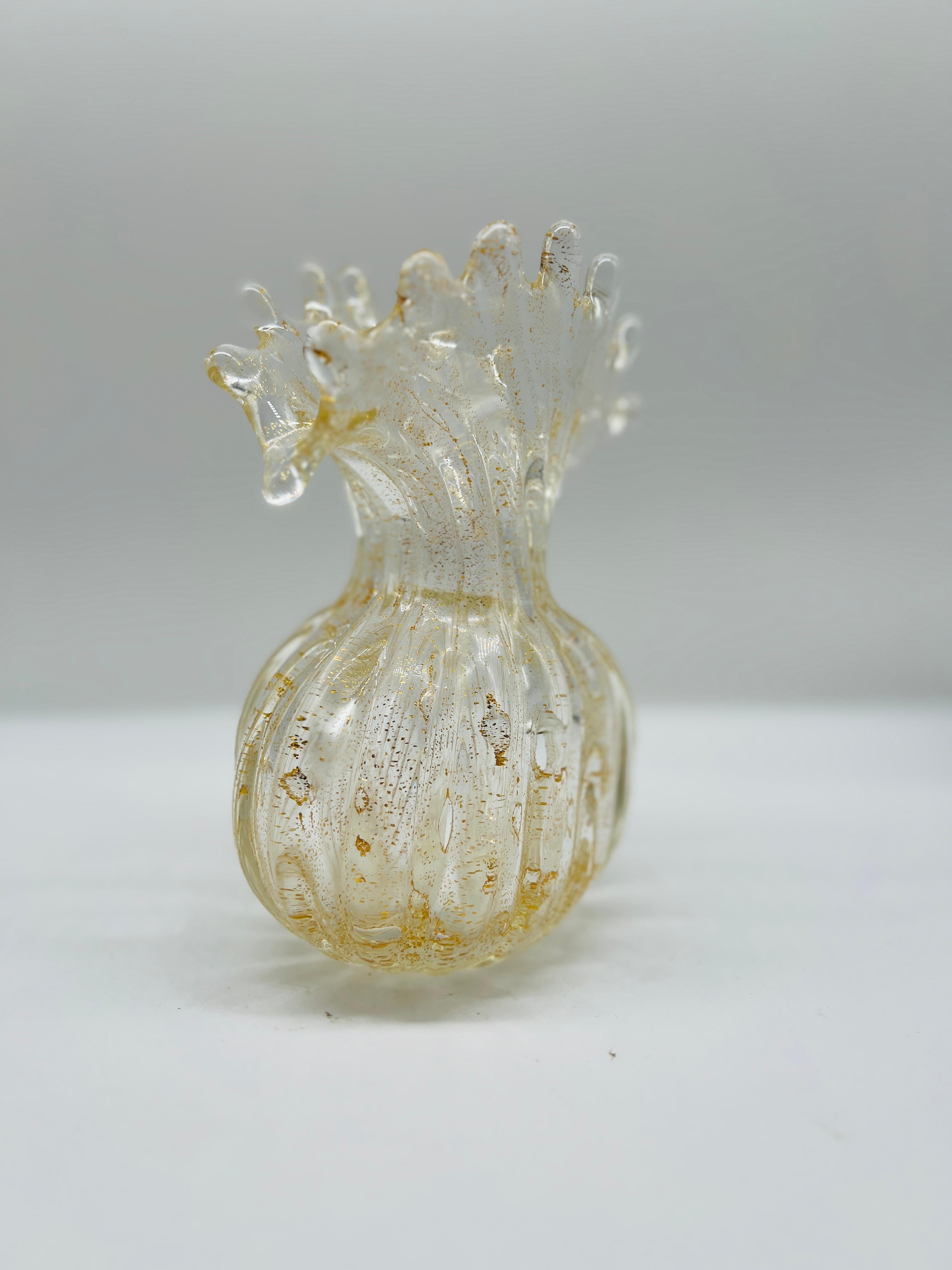 Italiano Ercole Barovier (italiano, 1889-1974) Vaso 'Cordonato d'Oro' C.C. 1965 Vetro di Murano in vendita