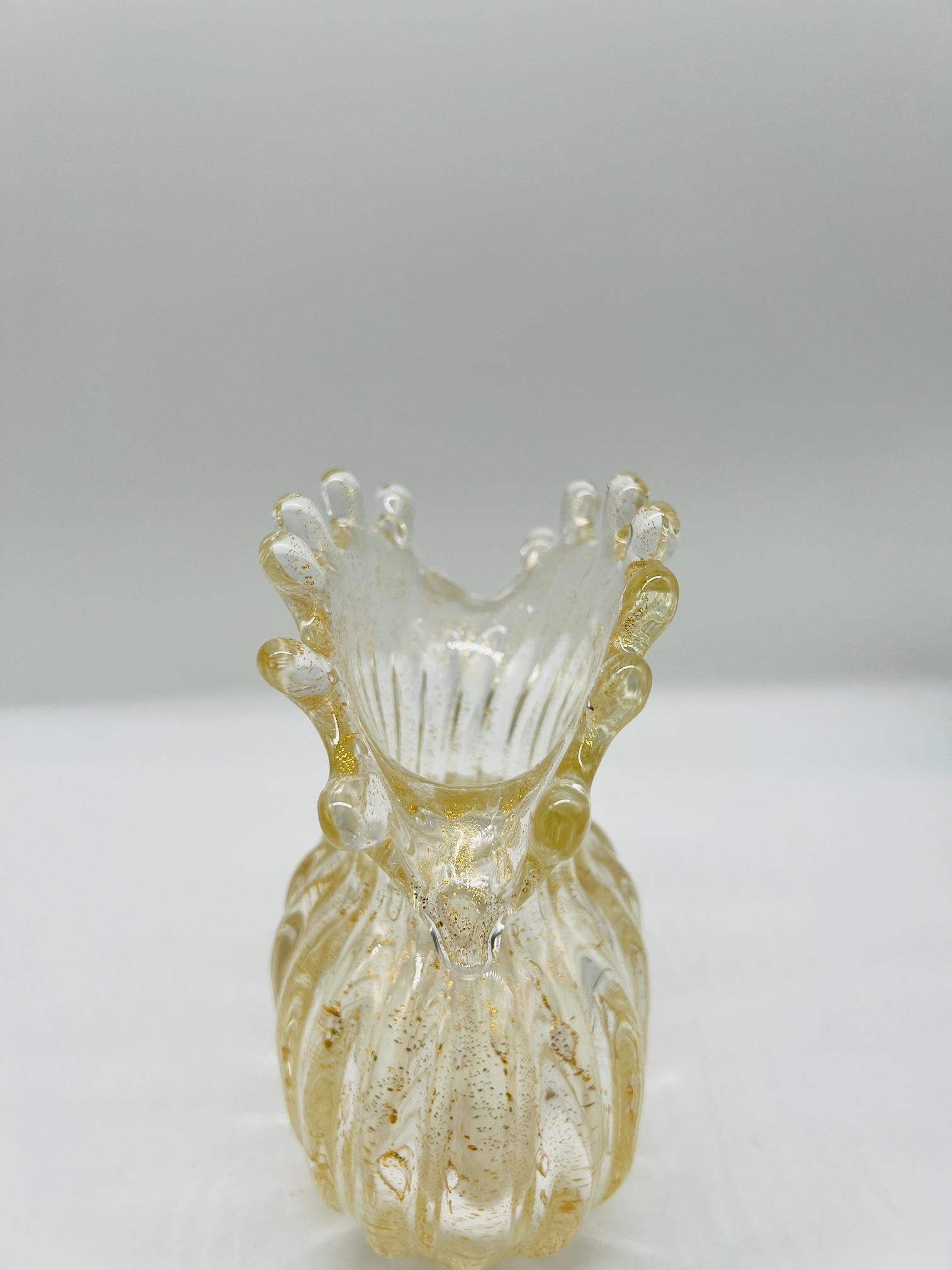 Ercole Barovier (italiano, 1889-1974) Vaso 'Cordonato d'Oro' C.C. 1965 Vetro di Murano in vendita 1