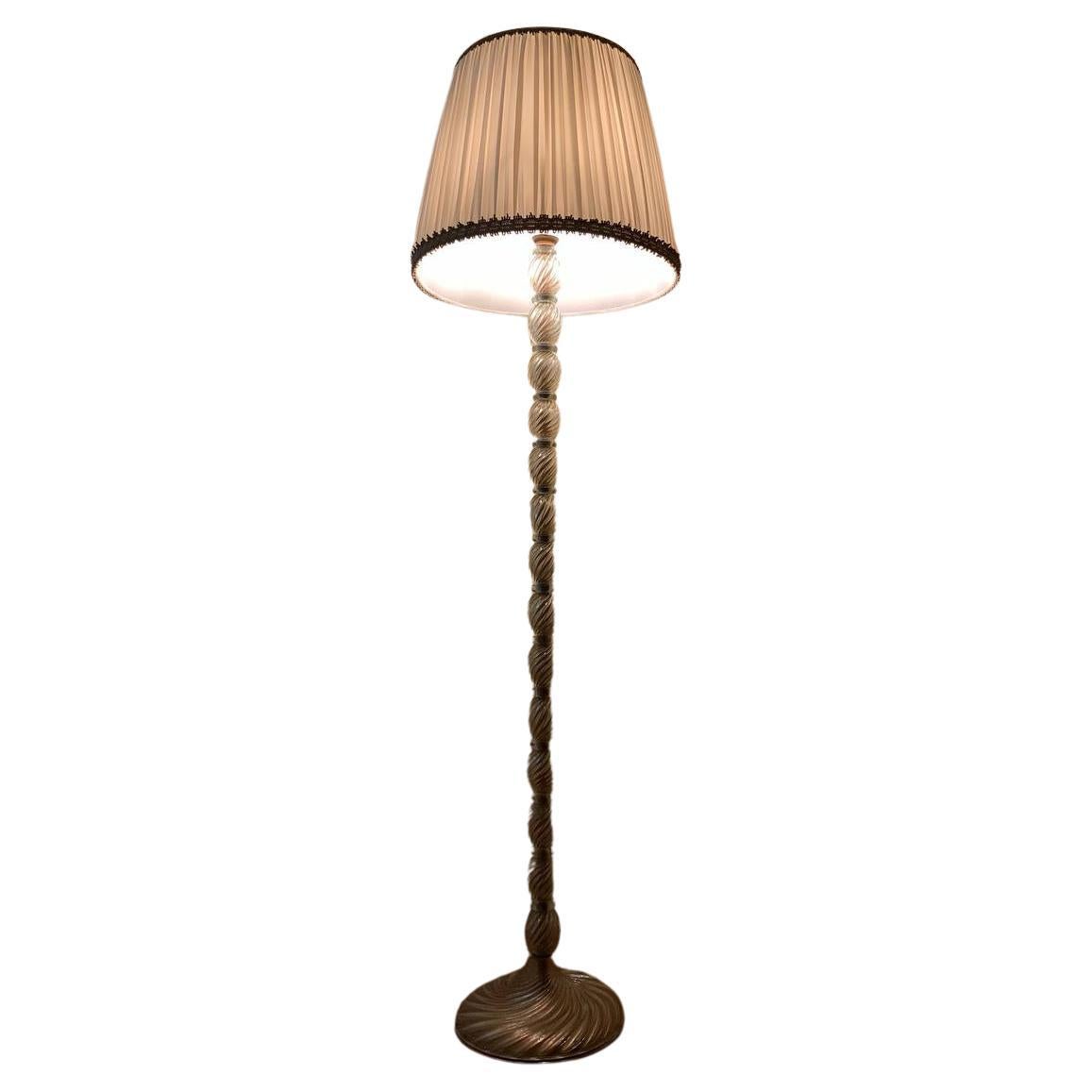 Ercole Barovier  lampada da terra a 3 luci, 1940 c.a. For Sale