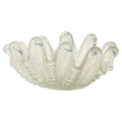 Ercole Barovier Große schillernde Grosse Costolature Muschelschale Glasschale, 1940er Jahre