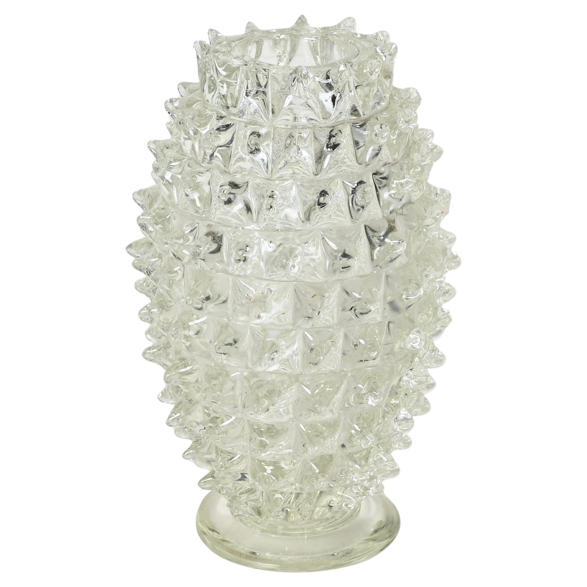 Ercole Barovier Large Rostrato Murano Glass Italian Vase, 1940s